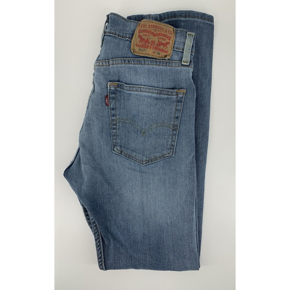 Levis 512 Jeans Mens 29x32 Blue Slim Fit Tapered Leg Light Wash Denim Pants